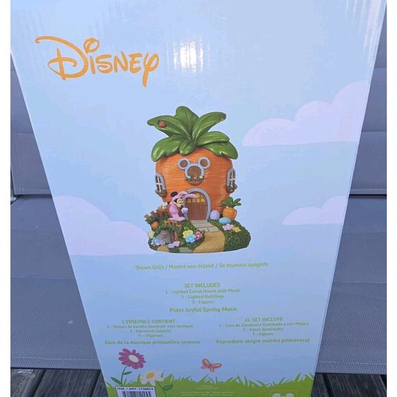 Disney Musical Light-up Easter Spring Village 13-piece Holiday Set NEW - Picture 3 of 11